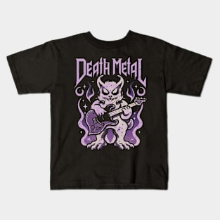 Death Metal Satanic Baphomet Cat Kids T-Shirt